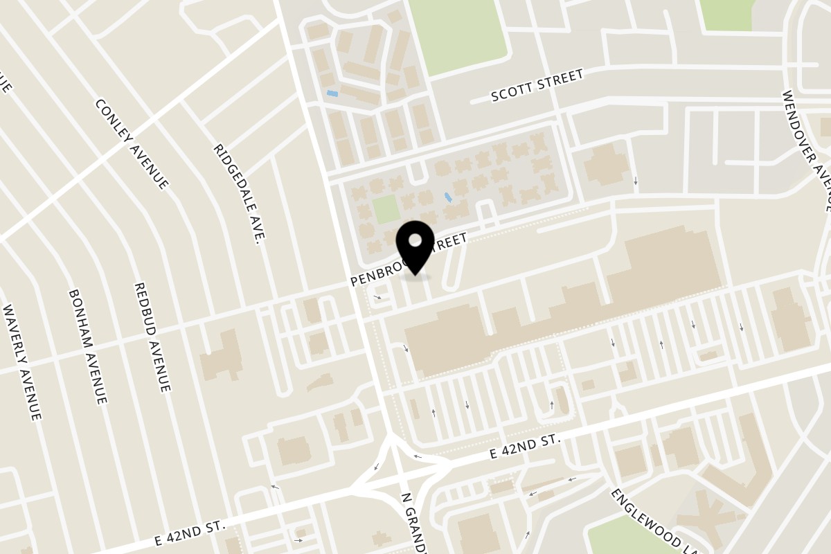 Map showing the location of Boomtown Burgers & Catering Co. on 3812 Penbrook St in Odessa